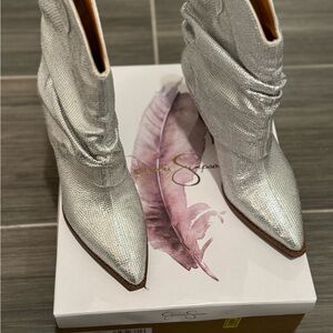 Silver Ankle Boots